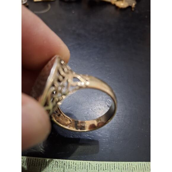 Hammered Chunky Seta 925 Sterling Silver Ring - Picture 6 of 6